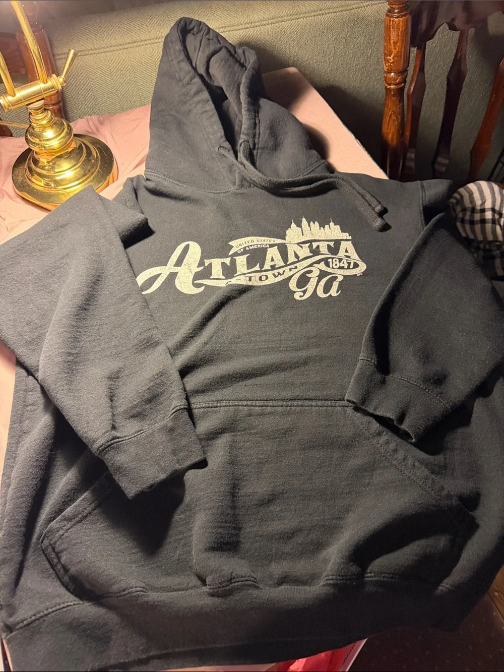 Atlanta GA Black Hooded Sweatshirt